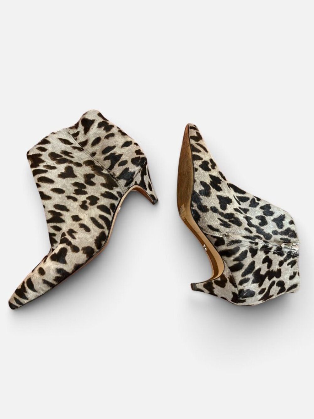 Sam Edelman Kinzey Leopard Booties, grey black sz 6.5
